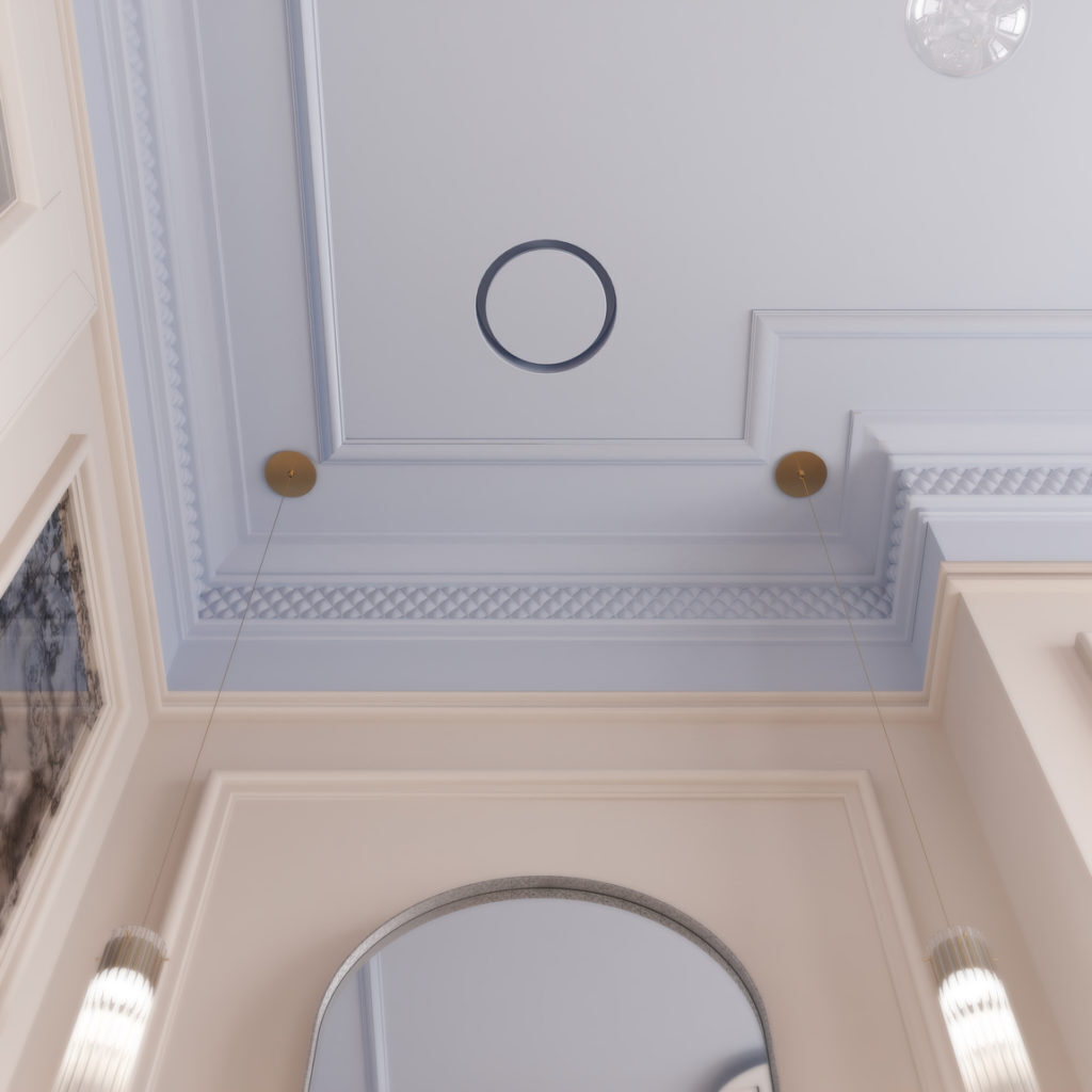 Диффузор под покраску скрытого монтажа SECRET RING 125/150 с приточно-вытяжным вентилятором