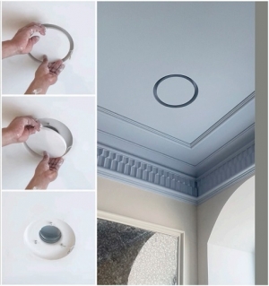 Диффузор под покраску скрытого монтажа SECRET RING 125/150 с приточно-вытяжным вентилятором